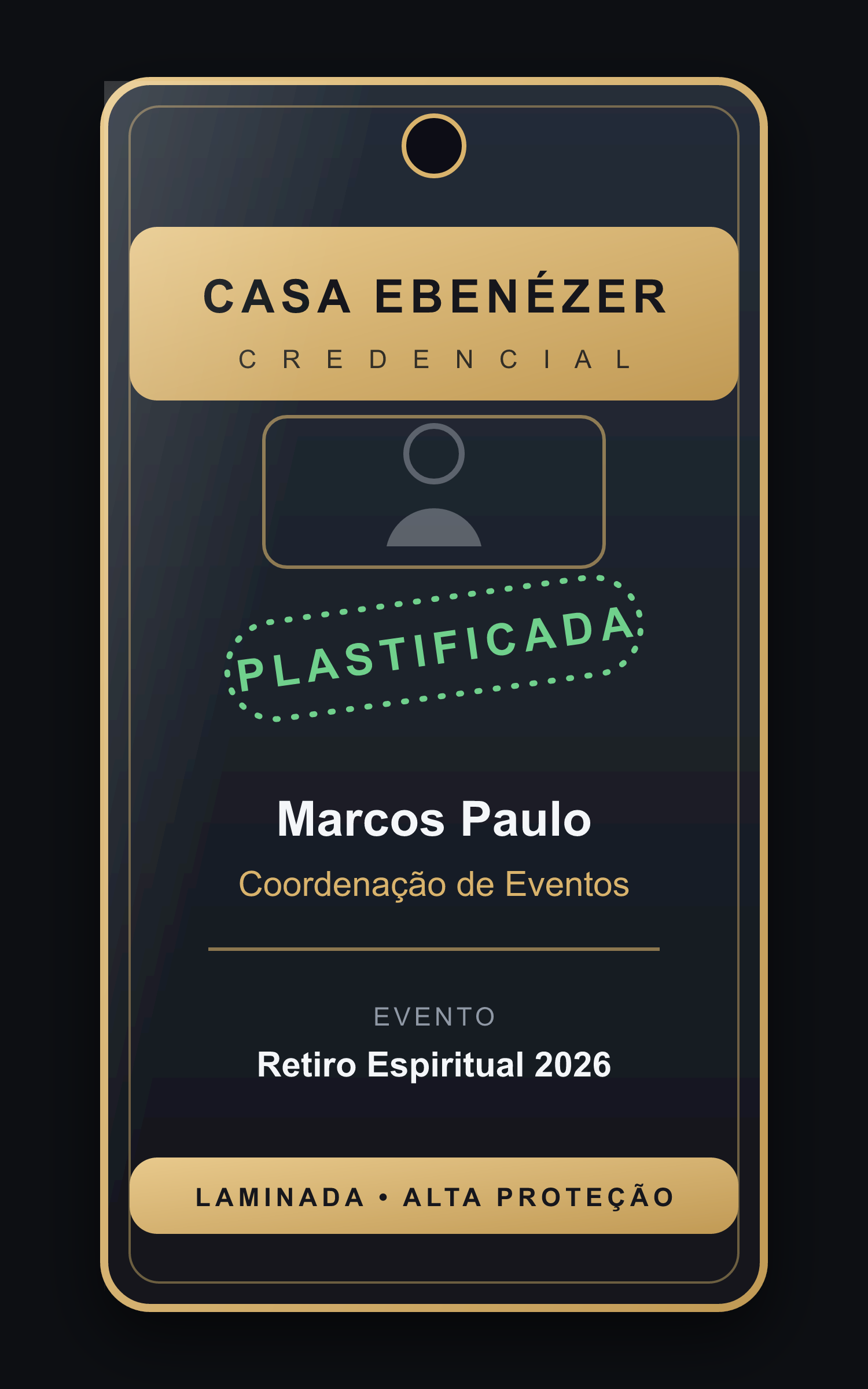 Credencial plastificada laminada com alta proteção