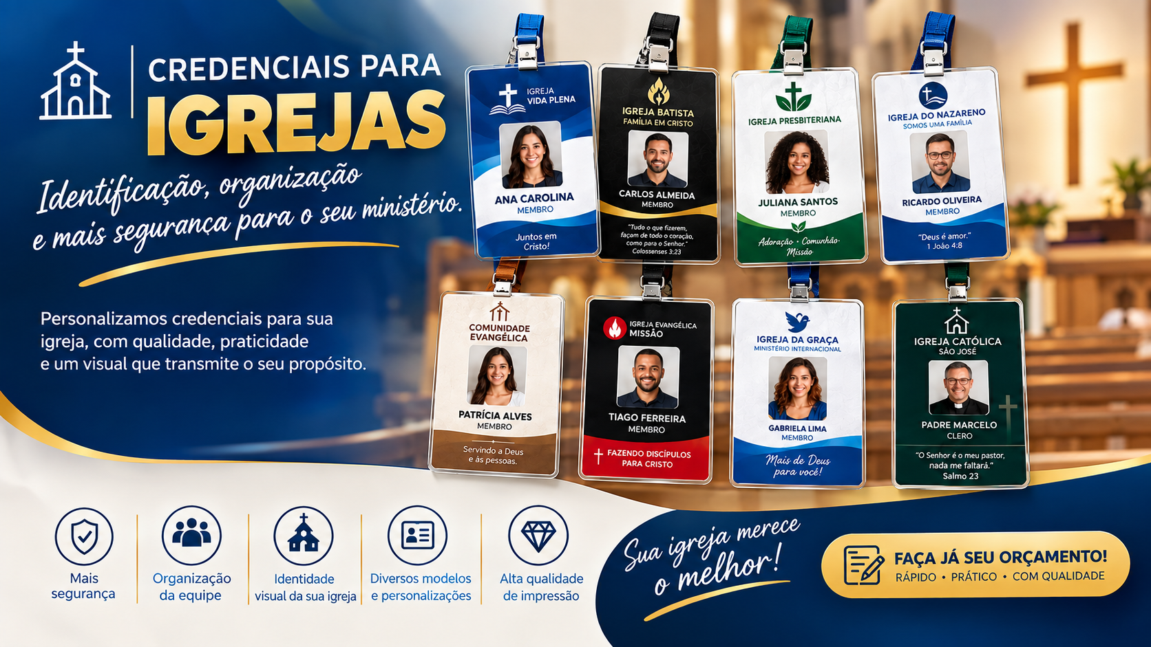 Credencial executiva de design limpo para colaboradores