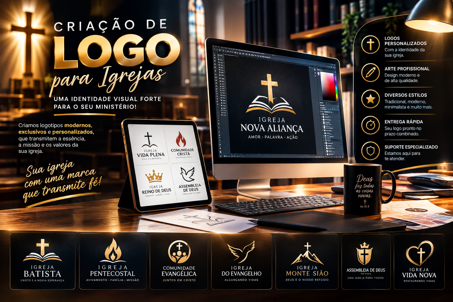 Criação de logomarcas e identidade visual