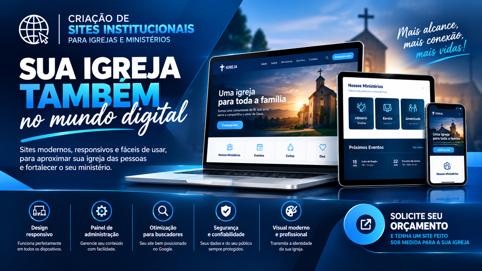 Modelo de site institucional para igreja